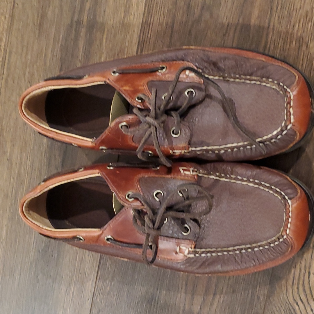 Mens Ll Bean Brown Leather Boat Shoes Sz 8.5d